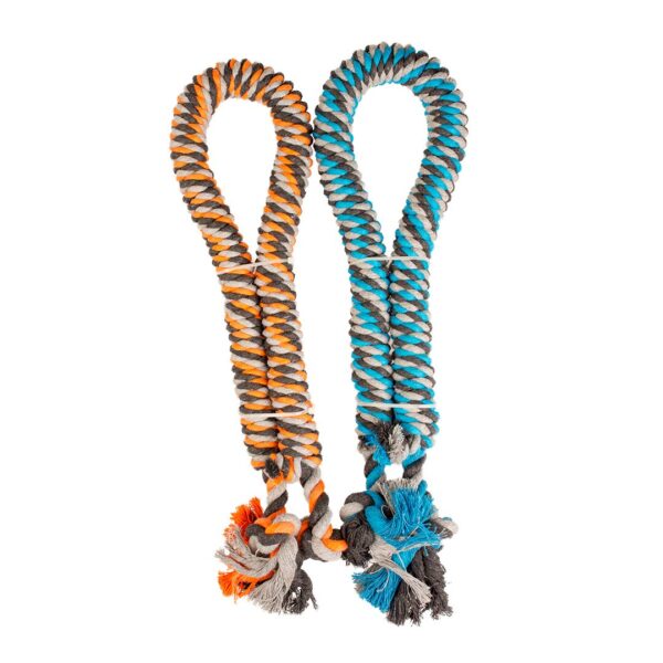 Getwist katoen touw met knopen oranje