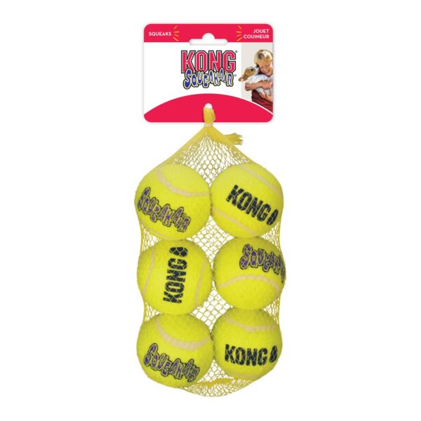 Kong squeakair balls 6-pack geel