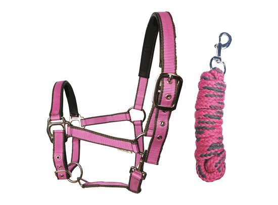 HALSTERSET EXTRA PINK MET CONTRASTBOORD COB