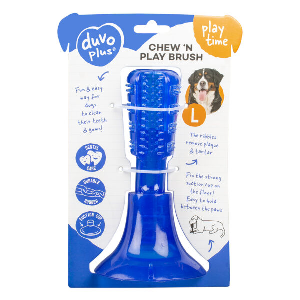 Chew `n play brush fix Blauw